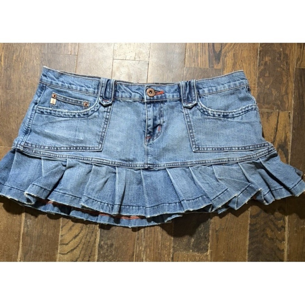 Vintage Y2K Bongo Denim Mini Skirt Women's 17 Distressed